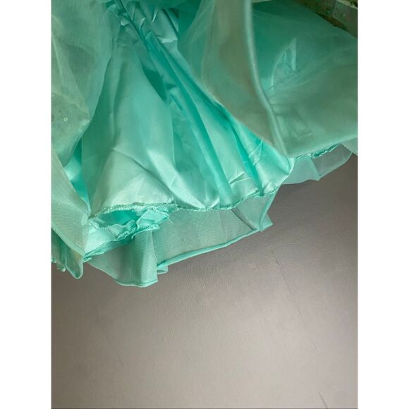 Pseadujcn Mint Teal Sequin Satin Bows Pageant Dress Formal Dress NWT 4 - Picture 5 of 12